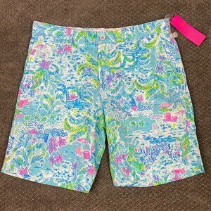 Lilly Pulitzer Beaumont Shorts Men's 34 What A Lovely Place Abstract Cotton NWT